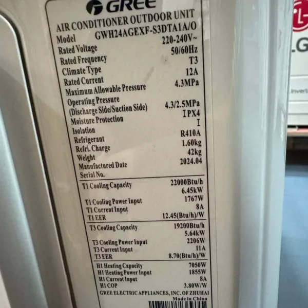 کولر گازی گری 24000 اینورتر مدل gwh